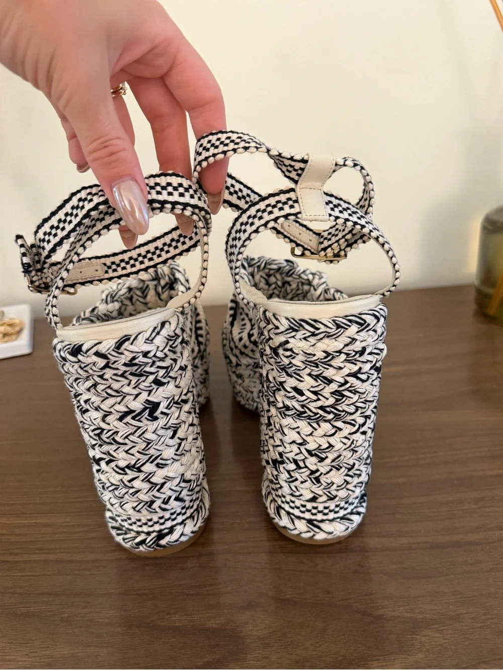NEW Antolina Dita Woven Platform Sandals Black / White 41 EU / 11 US $745 New